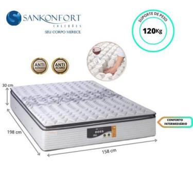 Imagem de Colchão Casal Queen Sankonfort Doss Molas Ensacadas 158x198x30 (Alto N