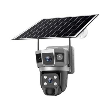 Imagem de Câmera IP Externa Movida a Energia Solar, 12MP, Wi-fi, Cartão SIM 4G, 