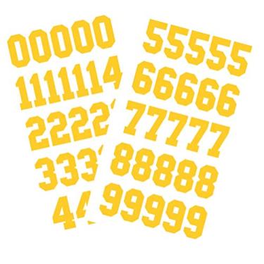 Imagem de Chalkallaboutit Números De Capacete Esportivo 1,25" Para Beisebol, Softball, Hóquei, Futebol Americano E Lacrosse (Amarelo)