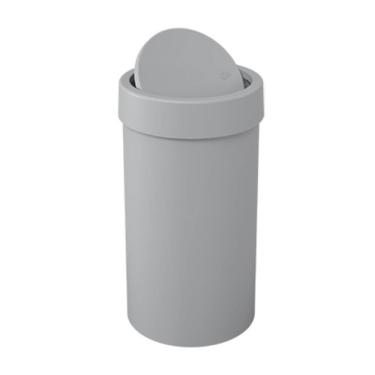 Imagem de Lixeira Basculante 9 Litros Redonda Banheiro Cozinha Cinza - 10946 Coza
