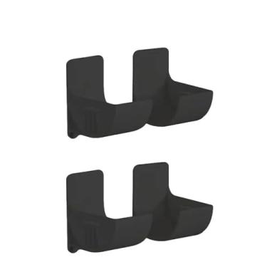 Imagem de Bandeja de armazenamento antiperfurante para parede, 16 peças, prateleira de cozinha, filme plástico, saco de lixo, geladeira, lateral, banheiro, quarto, prateleira de armazenamento, preta, 2 conjunt