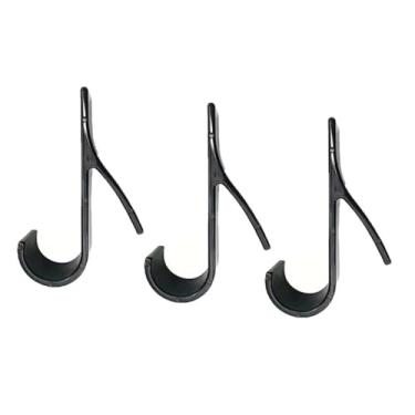 Imagem de 3/6 peças de gancho para escorredor de toalhas aquecido, trilho de radiador, gancho de banho, cabide dobrável para cachecol, cabide para roupas, cabide para toalhas de banheiro, B, 3 peças, preto