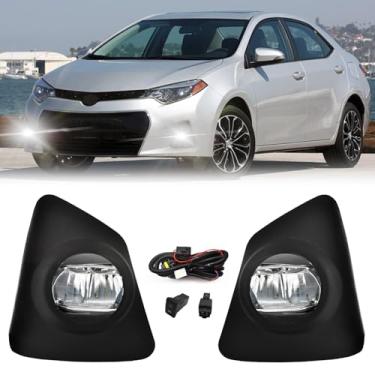 Imagem de Faróis de neblina de LED compatíveis com Toyota Corolla S SE 2014 2015 2016 com substituição de lâmpadas de para-choque de lente transparente incluídas kit de interruptor de cablagem
