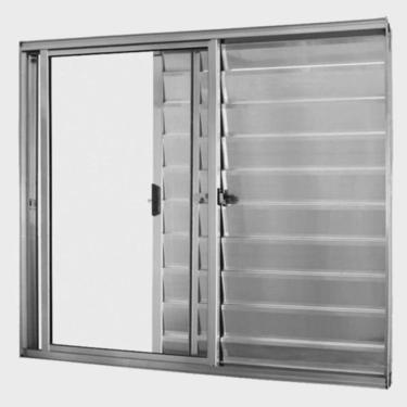 Imagem de Veneziana 3 folhas 1,00x1,50 sem grade no alumínio brilhante