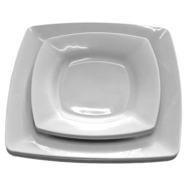 Imagem de Pratos Quadrados 6 Pratos p/Refeição