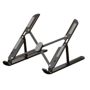 Imagem de Suporte Fino Para Notebook Base Dobrável de Alumínio Ergonômico Ajustável e Portátil-ZJ-005(Preto)