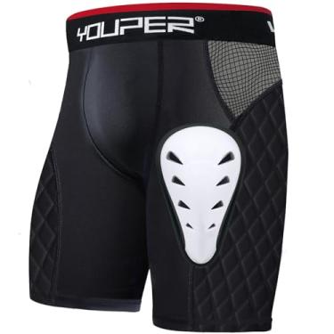 Imagem de Youper – Short adulto elite acolchoado deslizante, shorts de compressão com bojo esportivo macio para beisebol, futebol, lacrosse, hóquei, MMA, Black Black (with Cup), Adult - XX-Large