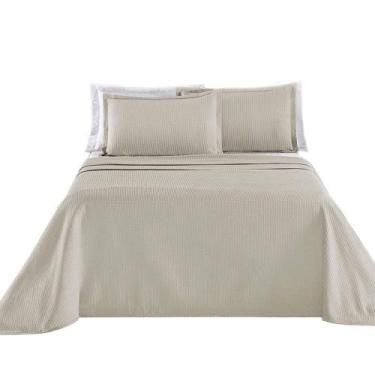 Imagem de Kit Cobre Leito Colcha Sorento Queen 3 Peças Piquet 100% Algodão Premi
