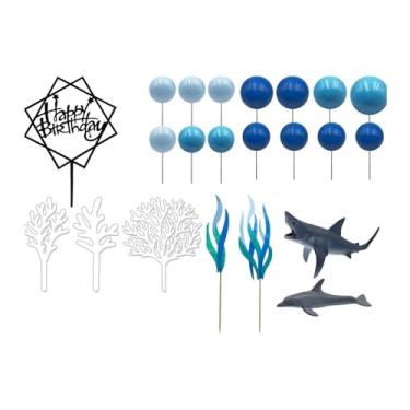 Imagem de Lilihuimaoyi 22 Enfeites de Bolo com Tema de Oceano para Aniversários, Cupcakes, Aniversários, Chás de Bebê E Dia Dos Namorados.