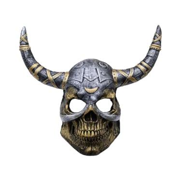 Imagem de Fiocias Máscara de esqueleto de Halloween Máscara de esqueleto assustadora para brincadeira de carnaval