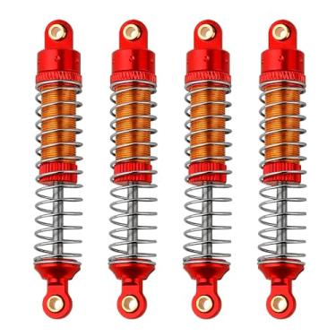Imagem de Pothyes 4PCS 53mm/59mm/66mm Aluminum Shocks Absorbers Oil Long Threaded Damper for 1/18 RC Crawler TRX4M TRX-4M Bronco Defender K10 Upgrade Parts (66mm red)