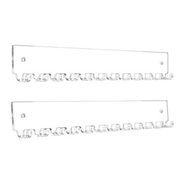 Imagem de KiBcsLic 2 peças de suportes de acrílico para colar, suportes de armazenamento para parede com 12 ganchos, pulseiras transparentes portáteis, de exibição para