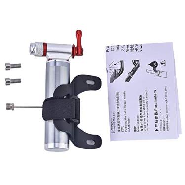 Imagem de Portátil Mini leve alumínio liga bicicleta bicicleta pneu CO2 bomba Inflator para ciclismo camping atividades ao ar livre prata 13,3x5,6 centímetros