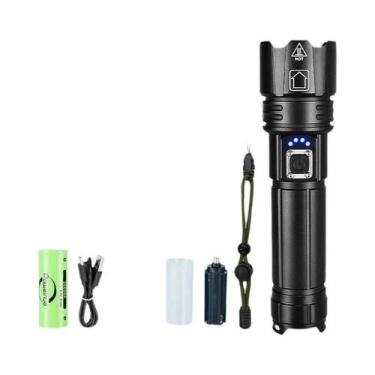 Imagem de Lanterna Tática LED Super Brilhante 5000M Zoom Telescópico Tocha Poder