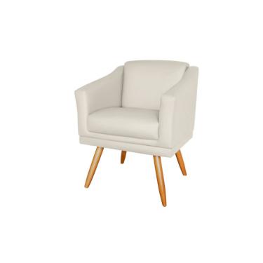 Imagem de Poltrona Decorativa Valentina Sala Recepção Escritório Corino Bege Nude