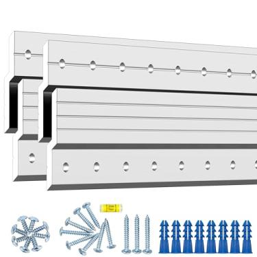 Imagem de Cabide para quadro French Cleat 34 polegadas super resistente - pacote com 2 - kit de ferragens para pendurar espelhos suportes de montagem de parede de armário e cabeceira - Suporte de clipe de barra