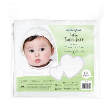 Imagem de Toalha Fralda Luxo 3 Unidades Fraldas Incomfral