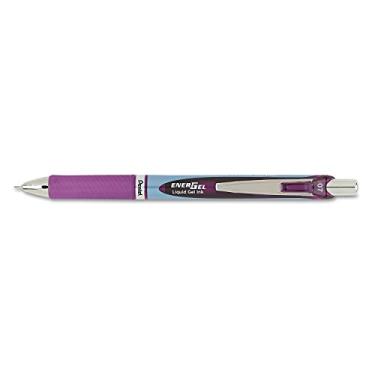 Imagem de Pentel EnerGel RTX Caneta de gel retrátil Roller Ball ponta agulha, tinta violeta, ponta média, EA - PENBLN77V
