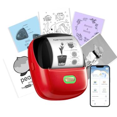 Imagem de ORGSTA Impressora de adesivos PrintPods Mini impressora Bluetooth portátil para fazer adesivos com 1 rolo de papel, máquina de etiquetar sem tinta, impressão instantânea portátil Impresora para notas
