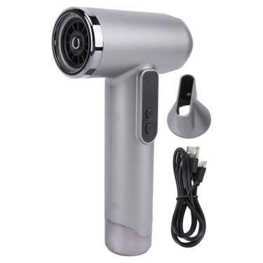 Imagem de Secador de cabelo recarregável USB Motor de alta velocidade Travel sem fio Seco de cabelo Hot Wind Wind Configurações de portátil leve para camping ao ar livre Eletroplatação de (Cinza)