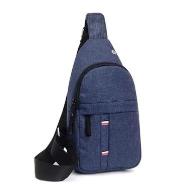 Imagem de Bolsa Mochila De Peito Tiracolo Pochete Bolsa Impermeável Transversal Masculina (Azul)
