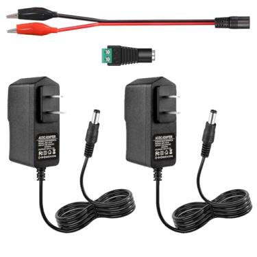 Imagem de Minidodoca Pacote com 2 fontes de alimentação 12V 1A CA/CC, 100-240V AC para DC 12V 1A, adaptador de parede de 12W 12V 1 Amp, conversor de energia de comutação regulado de 12 volts 1000mA, com plugue