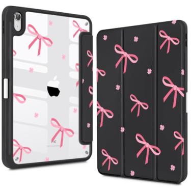 Imagem de Teryeefi Para iPad de 11 polegadas (A16) 2025 11ª geração/iPad 11 polegadas 2022 10ª geração, suporte de lápis embutido com capa traseira transparente com função de despertar/hibernar e ficar de pé