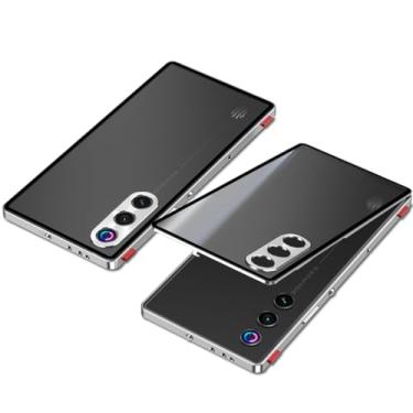 Imagem de QUIETIP Capa compatível com Red Magic 10 Air com protetor de tela, moldura de metal + capa traseira de superfície fosca de PC, prata