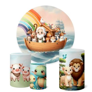 Imagem de Trio Capas Cilindro + Painel Redondo 1,50m Arca De Noe (K1ARC0006)