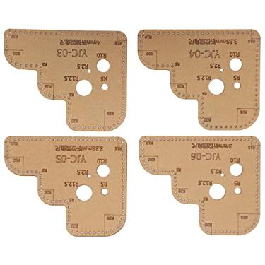 Imagem de AYNEFY Modelo Acrílico DIY Conjunto Transparente de Régua de Couro - 4pcs, Perfeito para Artesãos de Couro e Iniciantes