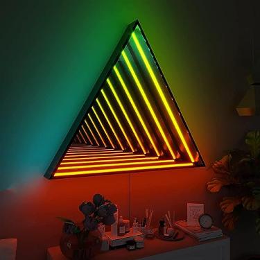 Imagem de Espelhos De Túnel Com Lâmpada Infinita Para Parede, Luz De Arte De Parede Para Colorir Rgb, Lâmpada De Mesa De Jogo Única Para Decoração De Sala Sensorial De Jogos De Garagem, C, 70CM