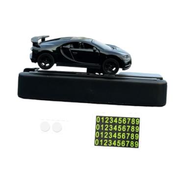 Imagem de Milageto Acessórios Automotivos Modelo de Carro 1/64 com Placa de Estacionamento Temporária, Decoração Central Universal E Dinâmica, Preto, Tamanho real