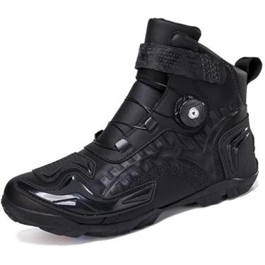 Imagem de Sapatos De Motocicleta - Design De Fivela Rotativa Antiderrapante Confortável Respirável Tênis Masculinos Casuais Para Motocicleta Botas De Moto à Prova D'água, Red, 39 EU