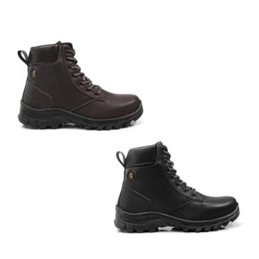 Imagem de Kit 2 Bota Masculina Adventure Trilha Tracking Resistente Confortavel Solado Antiderrapante (Café/Preto, BR, Adulto, Numérico, 41)
