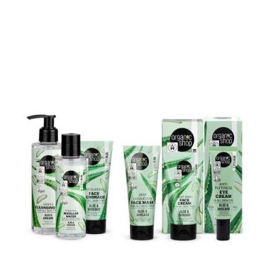 Imagem de Kit Facial Fundamental com Antiolheira Organic Shop - Aloe Vera + Abac