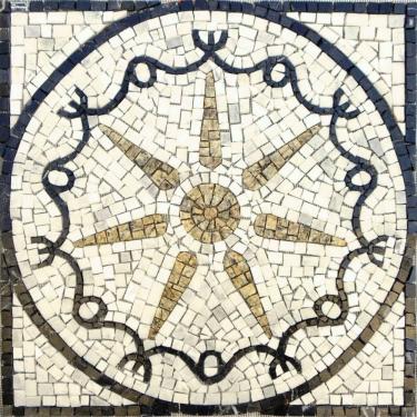 Imagem de Piso Em Mosaico Romano Estrela E Proteção Em 7 Pontas Tamanho 100cm