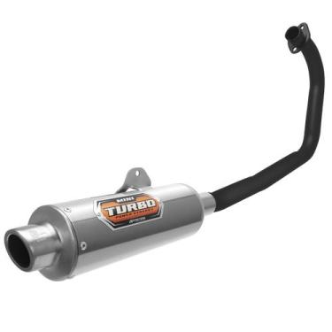 Imagem de Escapamento Pro Tork Mini Turbo Moto Ybr 125 Curva Preta, CROMADO, YBR