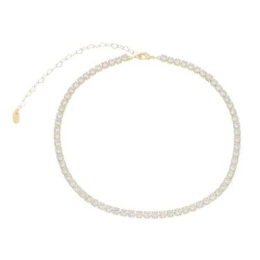 Imagem de Choker piuka riviera chiara zircônias média cristal folheada a ouro 18