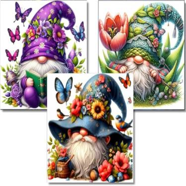 Imagem de OFRKE Kits de pintura de diamante para adultos, pacote com 3 peças de arte de diamante anão para iniciantes, diamante redondo 5D, pintura completa com diamantes, fotos, gem, kits de pintura de arte