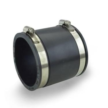 Imagem de Acoplamento de tubo de PVC com braçadeiras de mangueira de borracha para acoplamento flexível, reparo nominal de dreno de tubulação de 7,6 cm, mangueira de poeira, conexão de encanamento, ferro