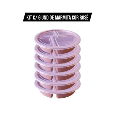 Imagem de Kit Marmita Conservadora de Alimentos 4 Divisórias Térmica, Reutilizáv