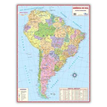 Imagem de Mapa Geo Político Da América Do Sul - Dobrado - Escolar - Multimapas