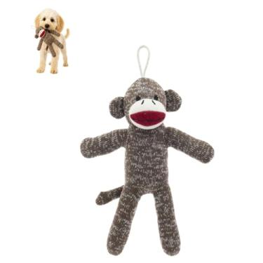 Imagem de Cozy Buddy Sock Monkey Dog Toy – Brinquedo de pelúcia macia para cães com barulho, fibra de poliéster, macaco de meia fofa para mastigar leveza (pacote com 1)