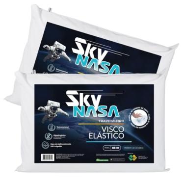 Imagem de Kit 2 Travesseiros Sky Nasa Baixo 10cm Hipoalergenico Espuma Viscoelástica Nap TRB10