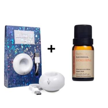 Imagem de Kit Aromatizador De Ambientes Portátil Usb Com Led + Óleo Essencial Ta