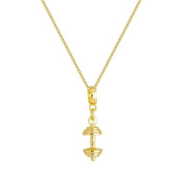 Imagem de Colar Pingente Supino de Academia Banhado a Ouro 18k - WORK SEMIJOIAS,
