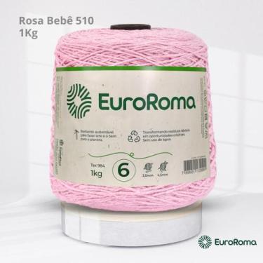 Imagem de Barbante Nº 6 da EuroRoma com 1Kg, 510 | ROSA BEBÊ