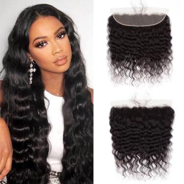 Imagem de Cabelo humano virgem brasileiro não processado 33 x 10 cm Fecho frontal de renda de orelha a orelha, 40 cm, 100% cabelo humano virgem brasileiro não processado, fecho frontal de renda suíça, nós descoloridos pré-arrancados com cabelo de bebê, cor natural