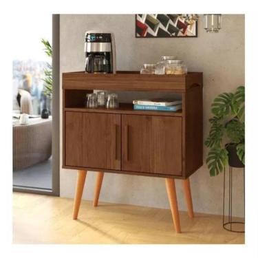 Imagem de Aparador Café Shot Com Portas Pés Em Madeira Pinus Canela