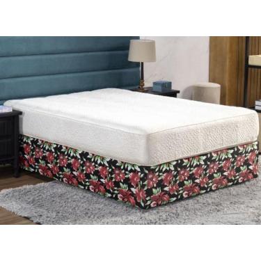 Imagem de Saia Box Fit Casal Capa para Cama Box com Elástico Malha 1 pç Estampad